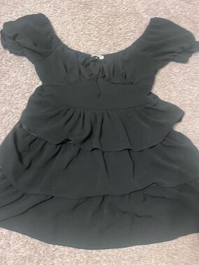 Black Ruffled Tiered Dress